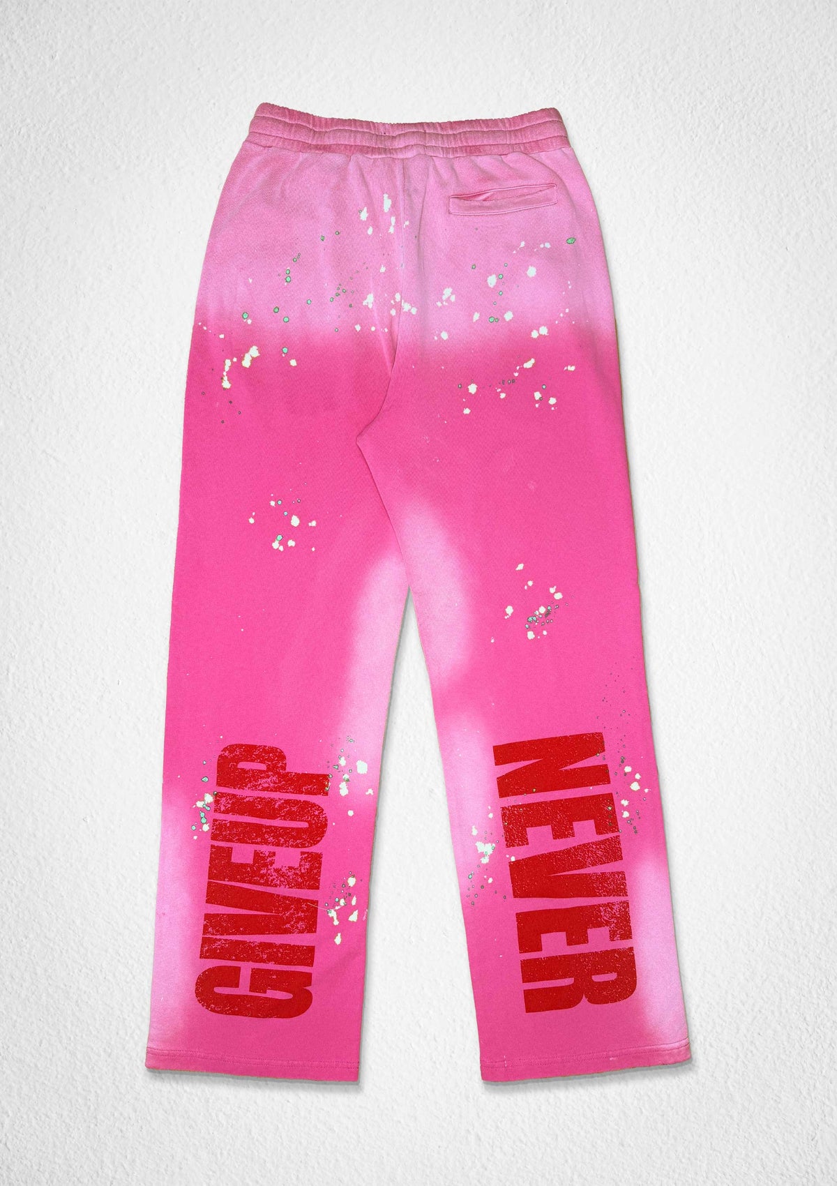 Men's pink french terry joggers with 86 embroidery and patch