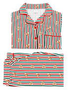 Men's Gingerbread Print Bamboo Lounge Set in gingerbread print – detail view