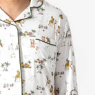 Men's Holy Night Bamboo Button-Up Pajama Set in holy night print – detail view