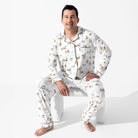 Men's Holy Night Bamboo Button-Up Pajama Set in holy night print – alternate view