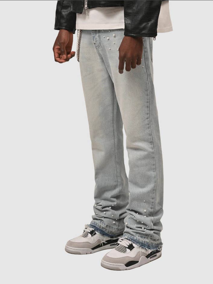 Men's Nostalgic Blue Straight-Leg Stretch Denim Jeans - view 3