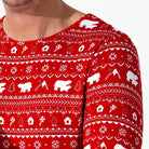 Men's Polar Isle Fair Isle Bamboo Pajama Set in red – front view
