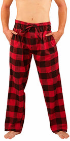 Men's Red Buffalo Plaid Flannel Pajama Pants in red buffalo plaid – front view