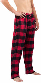 Men's Red Buffalo Plaid Flannel Pajama Pants in red buffalo plaid – alternate view