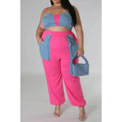 Hot Mama pink plus size pants set - Epicplacess