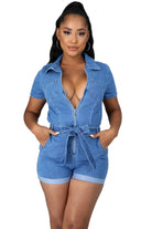 Blue denim romper detail - Epicplacess
