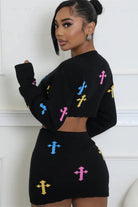Black skirt set back view - Epicplacess