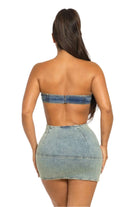 Denim skirt set front view - Epicplacess