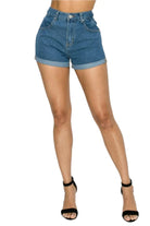 Blue denim shorts outfit view - Epicplacess