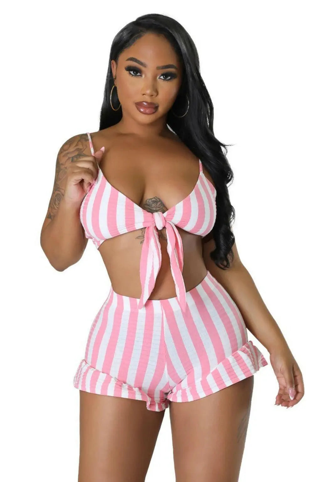Pink shorts set side view - Epicplacess