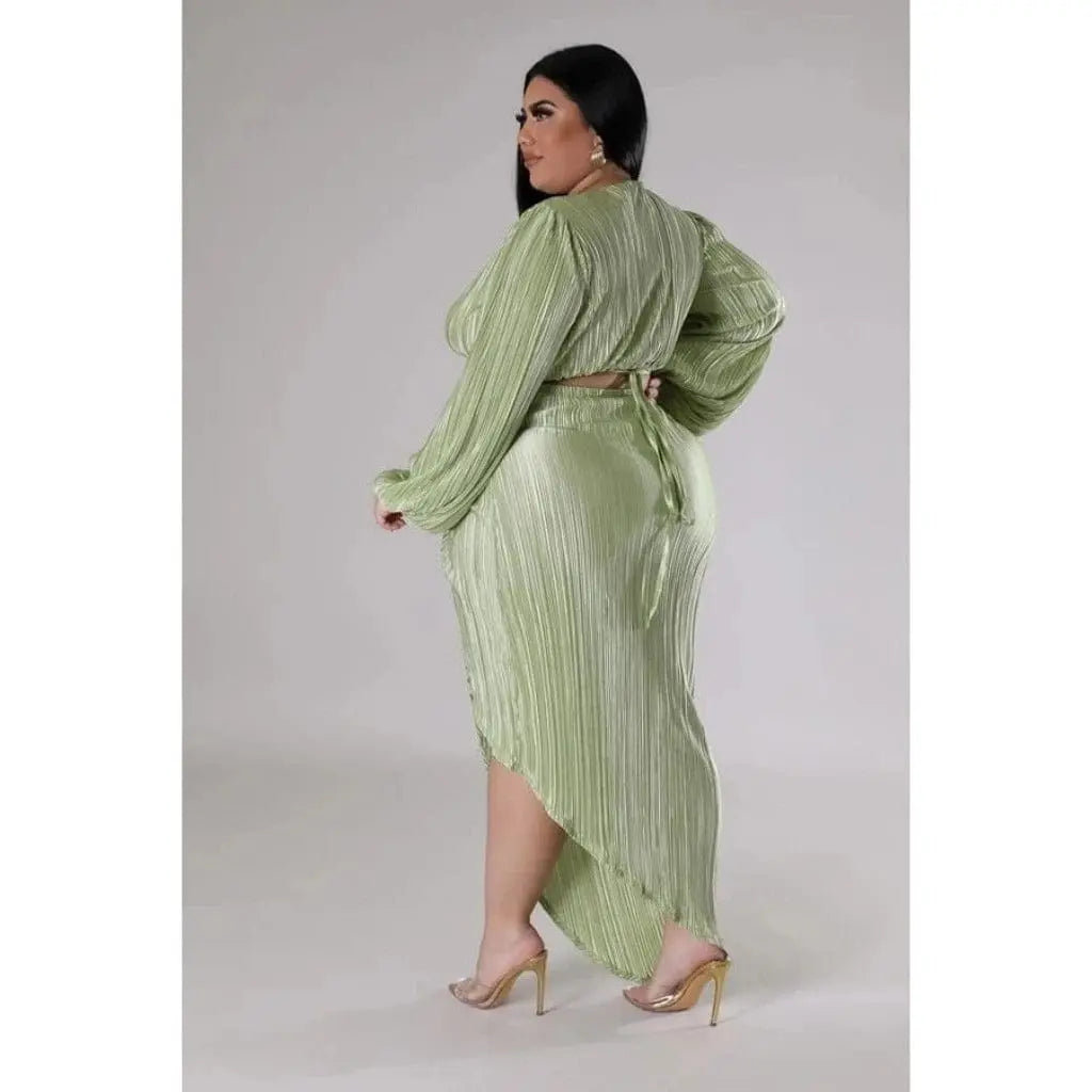 Plus size skirt set front view - Epicplacess