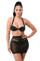 Black rhinestone skirt set - Epicplacess