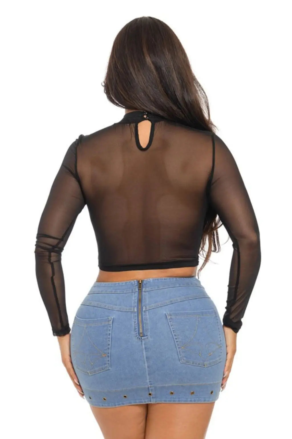 Denim skirt set front view - Epicplacess