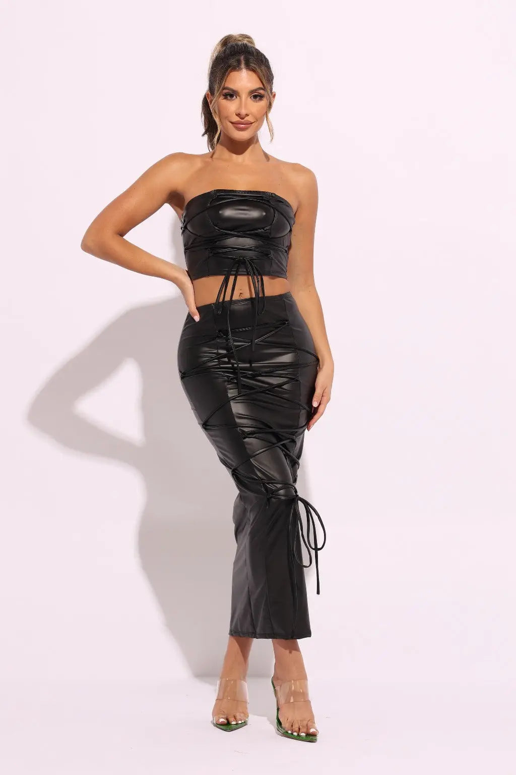 Lace-Up Views maxi skirt set - Epicplacess