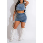Denim skort skirt set - Epicplacess