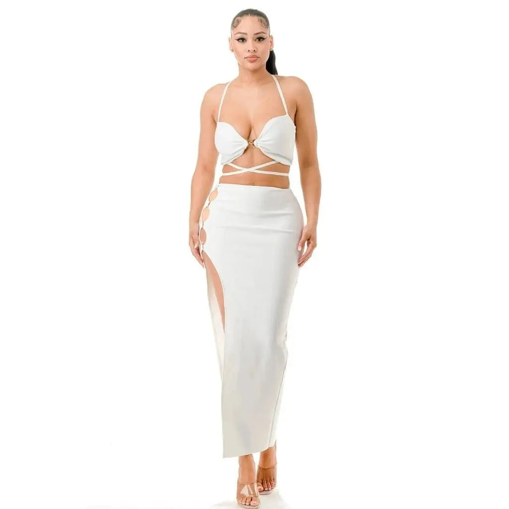 White skirt set front view - Epicplacess