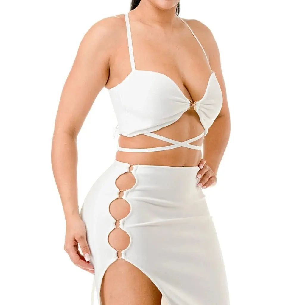 White skirt set back view - Epicplacess