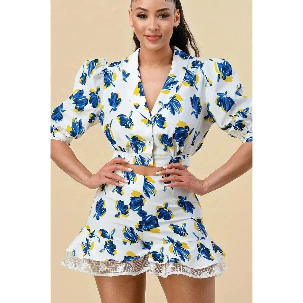 White floral set outfit view - Epicplacess
