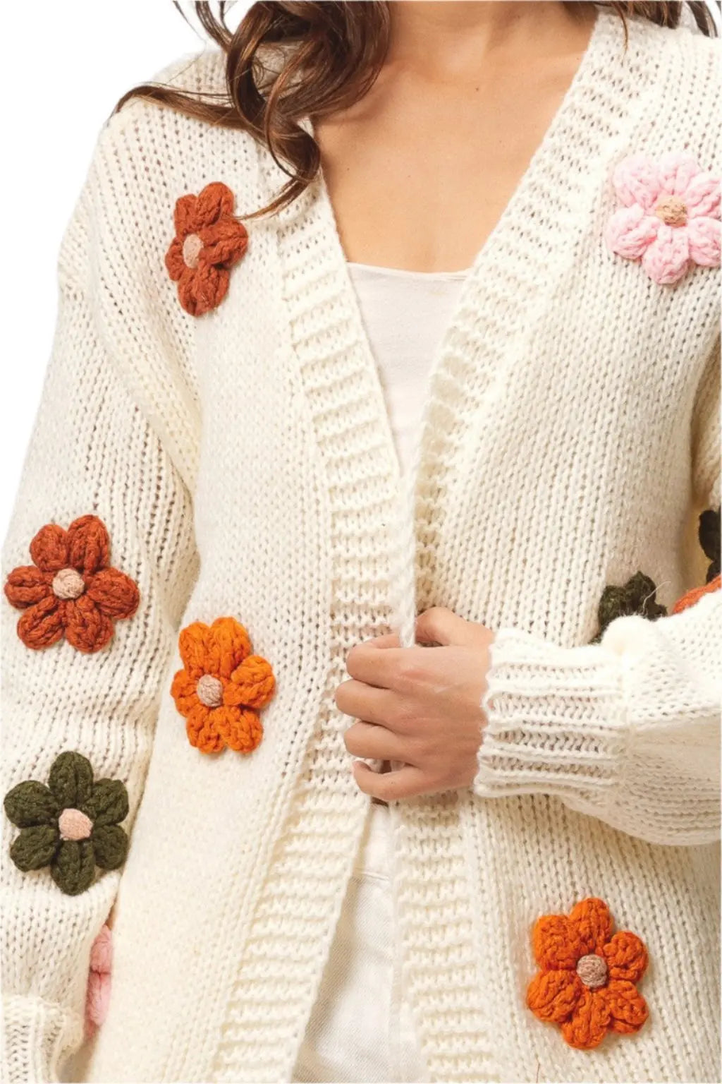 Flower cardigan front view - Epicplacess