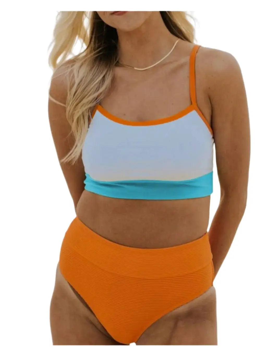 Orange swimsuit front view - Epicplacess