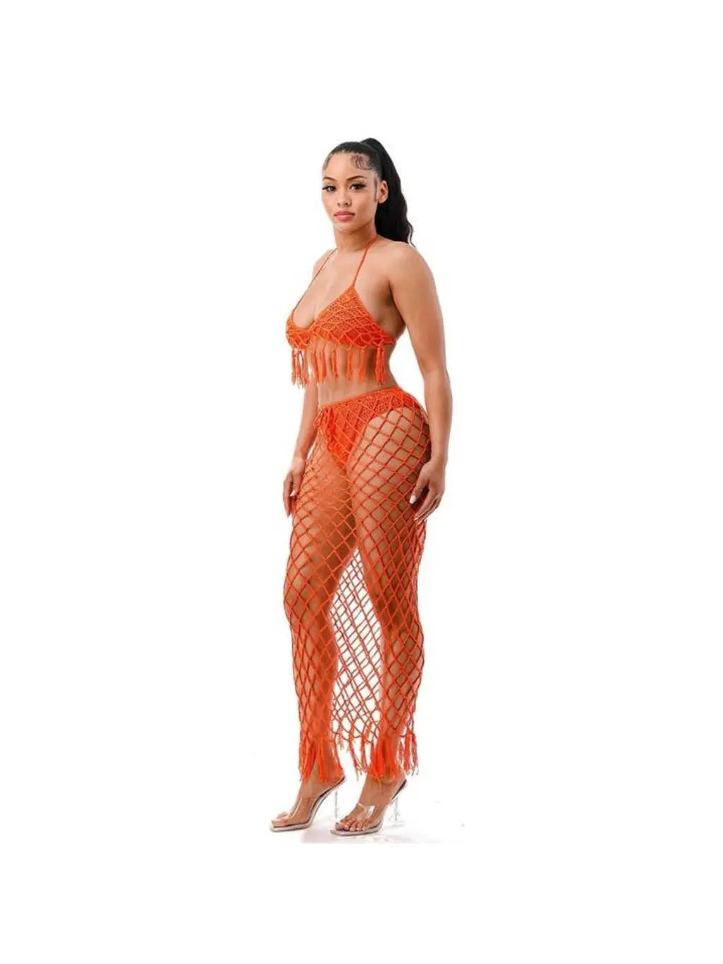 Crochet cover-up dress front view - Epicplacess