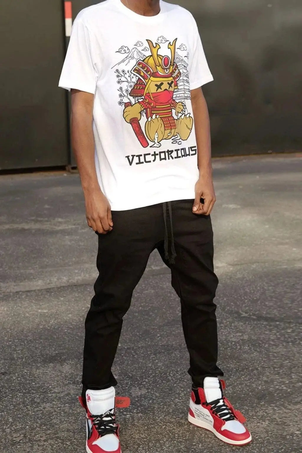 Black Samurai Bear tee back view - Epicplacess