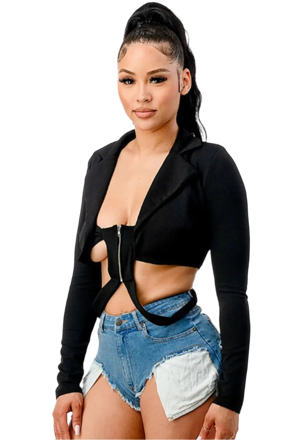 Asymmetric crop top front view - Epicplacess