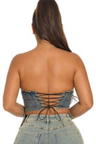 Bae Shape denim corset crop top detail - Epicplacess
