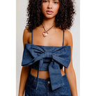 Bow denim crop top - Epicplacess