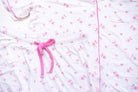Women's lily floral bamboo button-up pajama short set with contrast piping