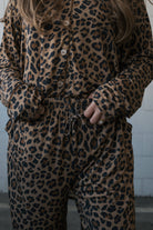 Women's leopard bamboo button-up pajama set – view 3