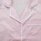 Women's pink marigold floral print cotton pajama set – view 3