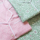 Women's pink marigold floral print cotton pajama set – view 4