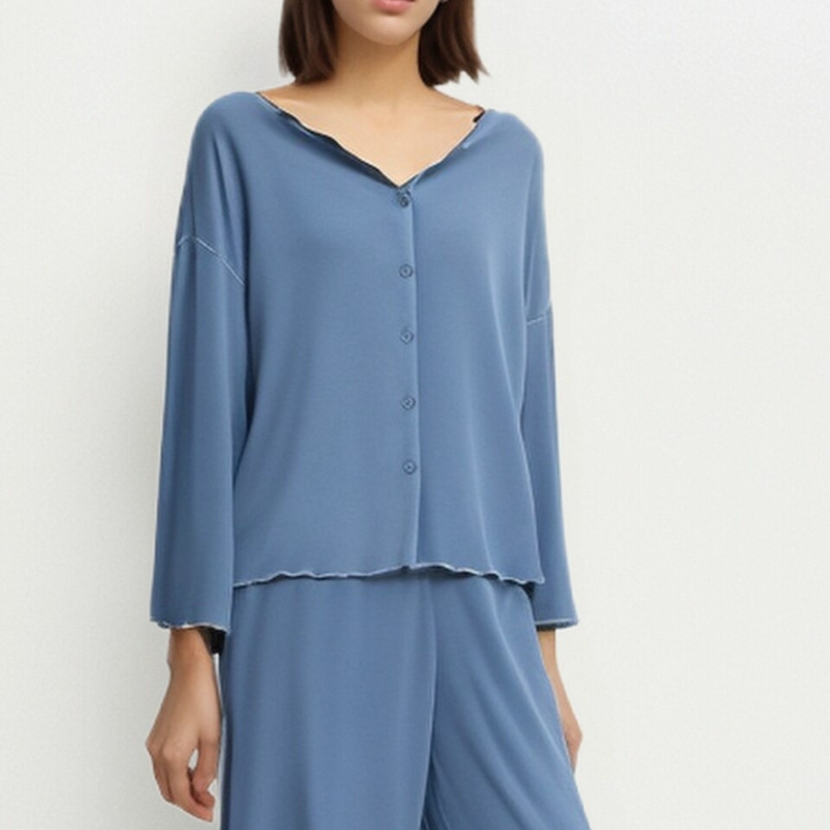 Women's mocha brown modal lounge pajama set