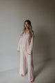 Women's pink gingham bamboo button-up pajama set