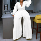 Women's plus size lemon yellow sequin mesh lace wide-leg jumpsuit, view 3