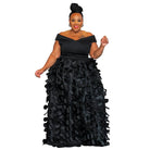 Women's plus size sleeveless V-neck high waist maxi evening dress