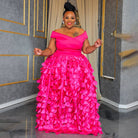 Women's plus size sleeveless V-neck high waist maxi evening dress, view 2