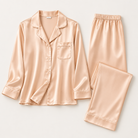 Women's silky satin-finish viscose button-up pajama set