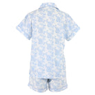 Women's blue print cotton shorty pajama set – view 2