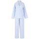 Women's blue stripe cotton poplin button-up pajama set