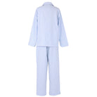 Women's blue stripe cotton poplin button-up pajama set – view 2