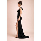 Women's black body-hugging stretch maxi dress – view 2