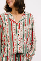 Women's Christmas Cheer print bamboo button-up pajama set