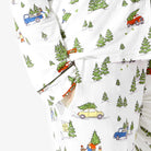 Women's Christmas tree print bamboo button-up pajama set