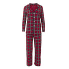 Women's holiday plaid bamboo collared pajama set