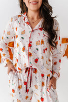 Women's cookie print bamboo button-down lounge pajama set