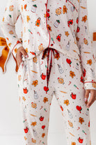Women's cookie print bamboo button-down lounge pajama set