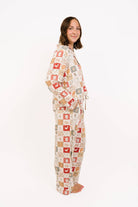 Women's Country Christmas print bamboo button-up pajama set