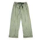 Women's green stripe satin long sleeve pajama set – view 3